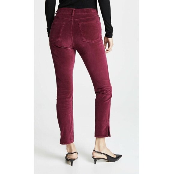 3x1 W3 Velvet Merlot Higher Ground Slim Pants 24 - Picture 5 of 11